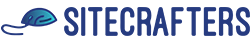 SiteCrafters LLC logo featuring a blue mouse in front of the text 'SITECRAFTERS'.
